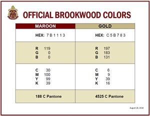 Brookwood's official colors, maroon and gold 